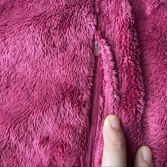 L.L.Bean Vintage Fuzzy Fleece Teddy Jacket  in Burgundy - Picture 8 of 14